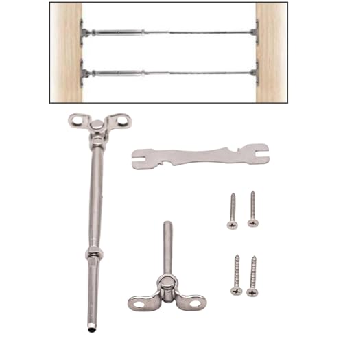 Set de tensor versátil para barandales, con diseño ajustable y acabado en acero inoxidable plateado miniatura 4