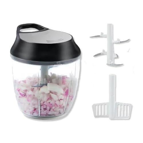 Sort Savvy Mini Pull String Chopper, Manual Food Processor, BPA Free Veggie Chopper, 650ml Capacity - Essential Kitchen Gadgets