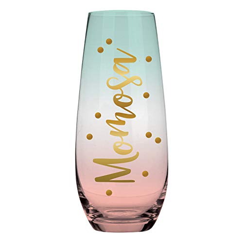 40% Off Discount Creative Brands Slant Collections Stemless Champagne Glass, 10-Ounce, Momosa