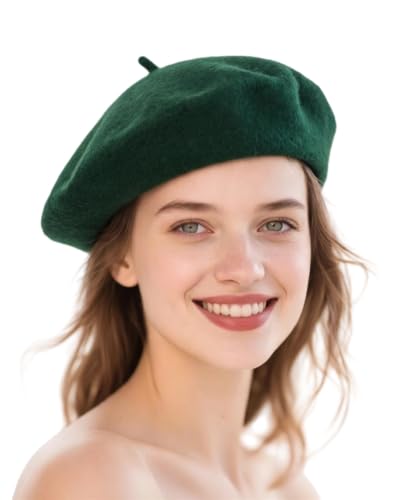 UIBGPU Wool French Beret Hats for Women Classic Winter Beanie Cap