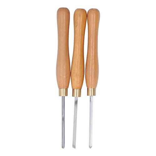 Set de 3 piezas de cuchillas para torneado en madera con mango de haya miniatura 5