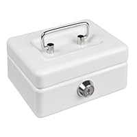 Burg Wächter Geldkassette abschließbar mit Schlüssel, Einwurfschlitz und Hartgeldeinsatz, Klein, Stahlblech, Money 5012, Weiß