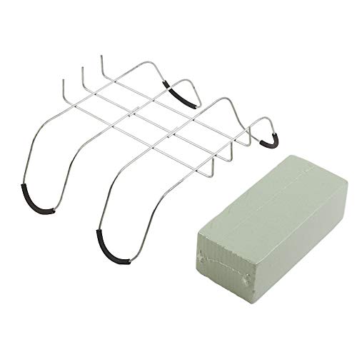 Factory Direct CraftWire Gravestone Saddle Includes Floral Foam - Rust-Resistant Aluminum Memorial Headstone Metal Grave Saddle for Making Memorial Flowers for The Tops of Tombstones