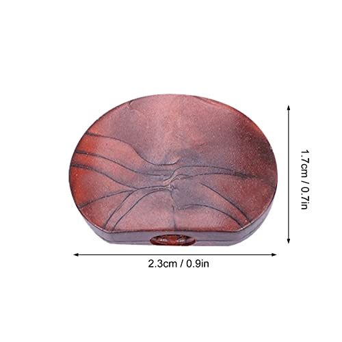 6 PCS Tuner Buttons Guitar Machine Head Semicircle Tuning Peg Knobs Replacement with Ferrule and Screw(Oval brown agate)