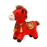 KFVIM 2026 Year of The Horse Mascot Figurine Horse Plush Ornament Zodiac Souvenir Chinese New Years Decorations 2026 (9.84inch,Rich)