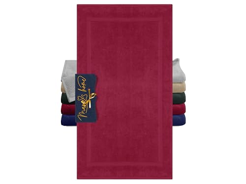 Marie´s Home Tapis de bain de luxe XL pour grandes salles de bain ou couloirs 1612.2351, 1 pièce, 60 x 110 cm, bordeaux