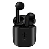 Wireless Earbud Bluetooth 5.0 Headphones with Charging Case, IPX8 Waterproof, 3D Stereo Air Buds in-Ear Ear Bud Built-in Mic, Open Lid Auto Pairing for Android/Samsung/Apple iPhone - Black
