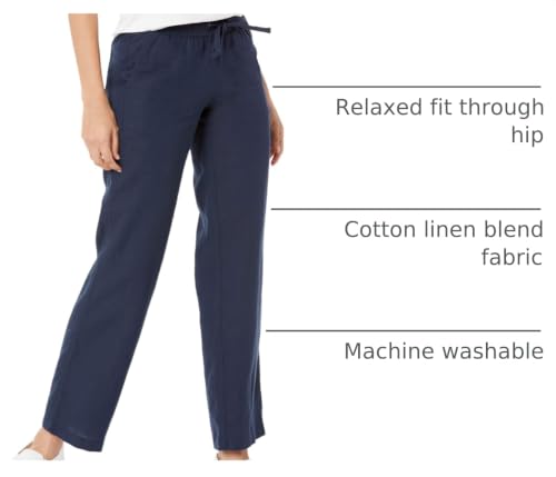 Image of Amazon Essentials Women's Linen Blend Drawstring Relaxed Fit Wide Leg Pants (Available in Plus Size)