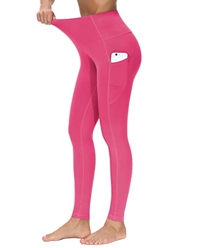 Image of THE GYM PEOPLE Thick High Waist Yoga Pants with Pockets, Tummy Control Workout Running Yoga Leggings for Women