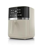 Bosch - Freidora de aire Serie 4, Air Fryer XXL, 6,1 L, 7 programas, dos placas de calor, descongela, mantiene el calor, beige mate, MAF462C0
