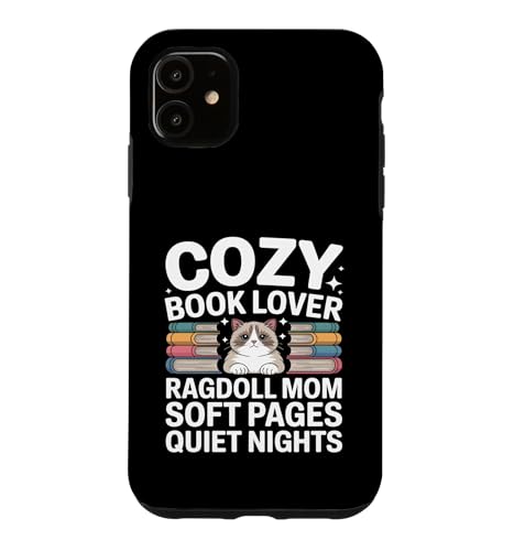 Cozy Book Lover Ragdoll Mom �\�t�g�y�[�W �Â��Ȗ� �X�}�z�P�[�X iPhone 11 �p