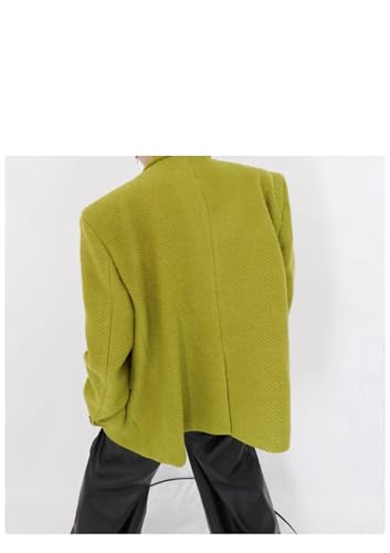 Men's Fall Oversized Woolen Blend Blazer With Shoulder Pads Daily Loose Party Long Sleeve Jackets2