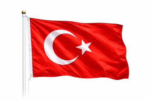 Aktivhandel Türkei Flagge 60 x 90 cm Hochwertige Türkische Fahne aus Polyester Wetterfest & UV-beständig Mit Ösen zum Aufhängen Für Innen & Außen geeignet