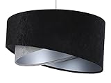  Orion - Suspension Double asymétrique Velours Noir, Gris/Argent