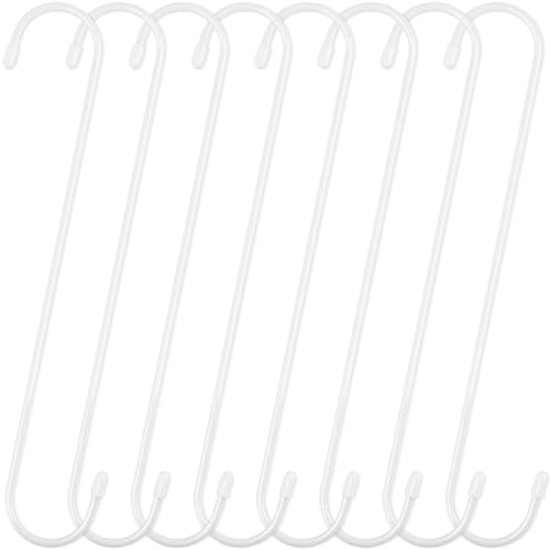 RAIHOMKIT 8Pack Extra Large S Hooks, Heavy Duty Long S Hook, 12 Inch, White