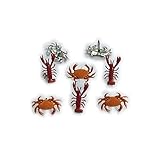 Eyelet Outlet 517302 Lot de 12 attaches parisiennes en forme de crabe et homard
