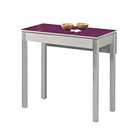 ASTIMESA Tavolo da cucina, in metallo, beige, 100 x 60 cm-esteso 150 x 60 cm