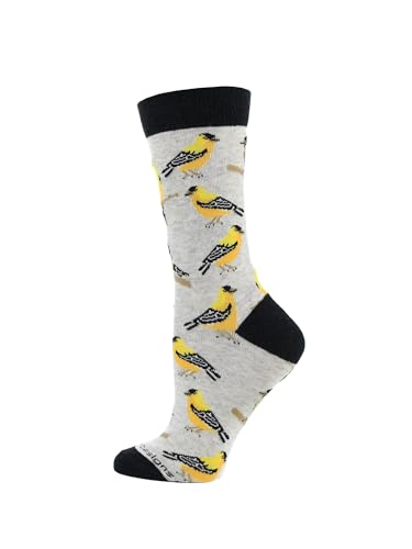 Image of WHD Goldfinch Crew Socks for Women & Men | Light Gray | 1-Pack