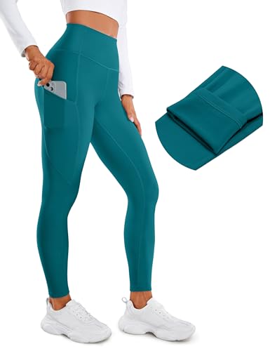Image of CRZ YOGA Fleece Thermal Leggings Pockets 28'' | Casual, Full Length, Winter, Warm, for Women