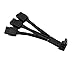ZkeeShop 16Pin to 3 X 8 Pin GPU Extension Cable 12VHPWR PCI-e 5.0 Right Angle Adapter 90 Degree GPU Power Cable 16AWG 600W 12+4pin Compatible with 4070Ti 4080 4090 Power Cable Graphic Card (Type B)