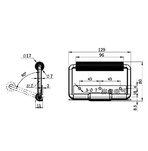 Poignée industrielle pliante WouND LS504-1 pour caisson technique