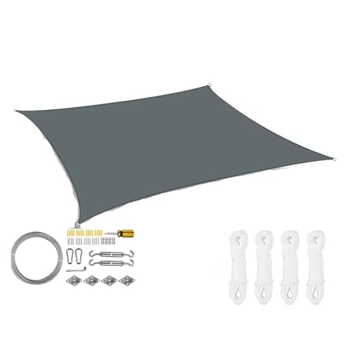 6 �F�傫�Ȓ����`�T���V�F�[�h�Z�C���A�뉮�O�p�e�B�I�f�b�L�p�[�S���|�[�`�e���g�p�h���L���m�s�[�J�o�[(Deep Gray 47pc Kit,400x300CM)