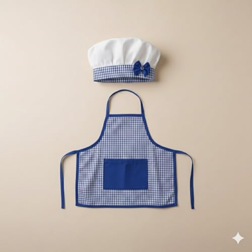 Image of A.T.U.N. (ALL THINGS UBER NICE) Soft Cotton-Rich Baby Chef Dress-Up Set | Cute Kitchen Dress-Up Outfit with Apron & Cap for Baby Boys and Girls | Ideal for Birthday & Photoshoot (0-2 Years)
