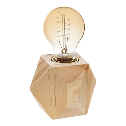 Atmosphera - Lampe socle Bahia - bois H8 cm