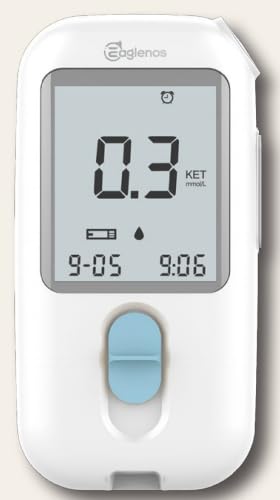 EAGLENOS Glucose Monitoring Kit Diabetes Testing Kit for Cats, Dogs and Horses - 9 Piece Set of Blood Sugar & Blood Ketone Glucose Meter, User Guide,