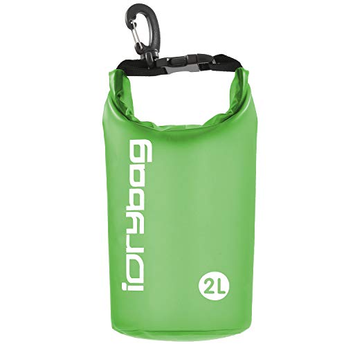 IDRYBAG Sac étanche transparent 2 L/5 L/10 L/15 L/20 L, petit sac étanche pour kayak, sac étanche flottant pour le camping, les voyages