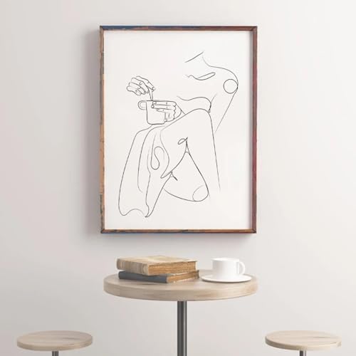 Toile café dessin abstrait pour une décoration de cuisine moderne et chic