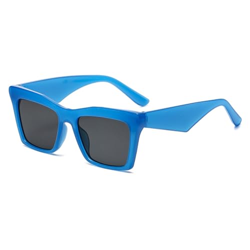 Nuances bleues carrées style punk rétro protection solaire totale pour visages mode