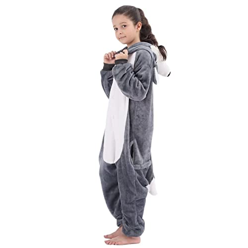 Hibciga Kids Onesie Costumes Animal Cosplay For Boys Girls Halloween Warm Plush One Piece Dog Huskie M #TOP3