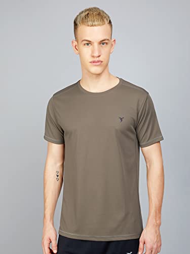 Image of TECHNOSPORT Men's Slim Fit Polyester Activewear Sports T-Shirt with Moisture-Wicking Comfort for Workout, Running & Gym