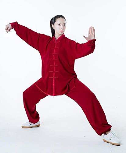 HJUYV-ERT Tang Anzug Uniform Trainingskleidung Kleidung Wushu Anzug Qi Gong Kampfsport Taekwondo Unisex, Professionell Und Bequem,Blau-Groß Cover