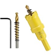 4PCS Carbide Hole Saw Kit for Metal,1"(25.5MM) TCT Hole Saw Set with Titanium-Plated Upgrade Pilo...