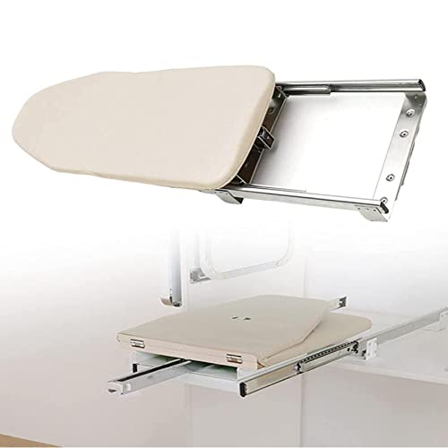ZHOUHONG Ironing Board Foldable Rotated Ironing Board Closet Pull-Out Stow Away in The Cabinet Ironing Station for Home, Apartment,Rotating 180 degrees with left and right Foldable Ironing Station