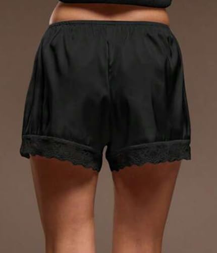 Satin Shorts for Women Elastic Waist Lace Slip Mini Shorts Pettipants Silk Boxer Short Lounge Sleepwear Bottom3