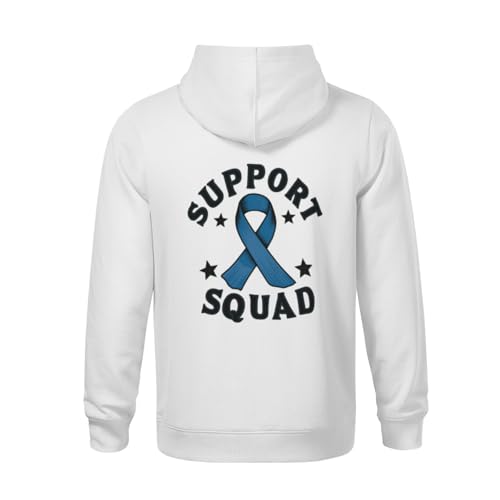 Kids Colon Cancer Support Squad Colorectal Cancer Awareness Boys Girls Lightweight Kangaroo Pocket Fleece Hoodies3