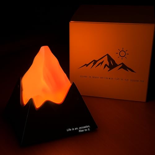 Vulkan Nachtlicht LED Dimmbar mit Timer, Nachtlicht für Kinder, Wiederaufladbares Nachtlicht für Schlafzimmer, Dekolicht für Schlafzimmer & Wohnzimmer, Geschenkidee für Erwachsene & Kinder, Schwarz