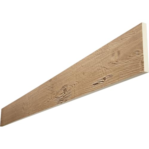 Timberthane Knotty Pine Faux Wood Beam, 1-Sided (Plank), 6"W x 72"L x 1"T, Buttercream Finish