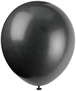 Unique Party Latex Balloons, 9", Jet Black