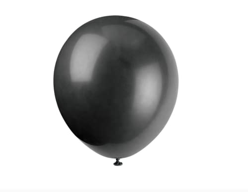 Unique Party Latex Balloons, 9", Jet Black #TOP15