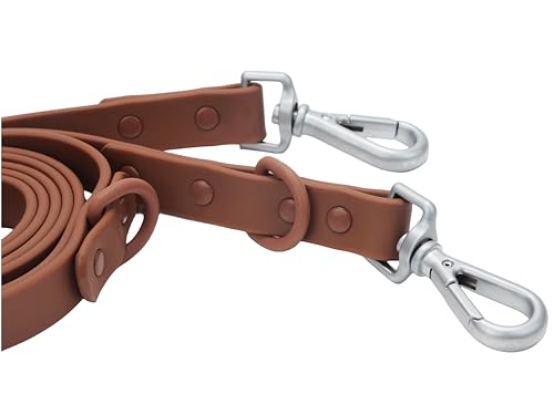 SINMORA Dog Collar and Leash Set Adjustable Strong Dirt Resistant Deodorization Waterproof Easy to Clean Soft Not Fall Off Pet Collars Leashes for Large Medium Small Dogs 6FT Dog Leash (L, Brown) - Image 5