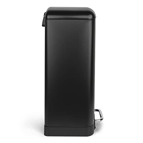 Miniatura 3 de Les Collectors Cubo De Basura Con Tapa, Metal, Negro, 30 L