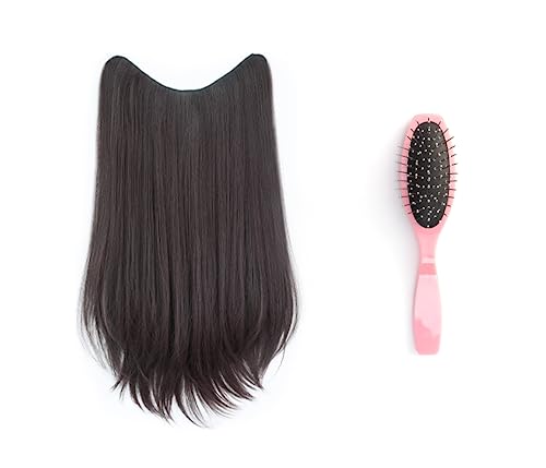 Accesorios Para Baño, Lawn & Patio GAIBMAX - Extensiones de cabello aspecto natural lisa, cortinas de cabello sintéticas de fibras de alta calidad, extensiones de cabello ajustable con clips...