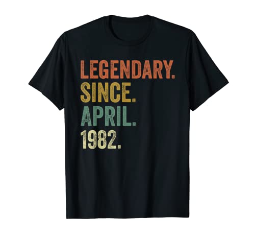 Camiseta vintage de abril de 1982, camiseta para hombre y mujer de 37 cumpleaños Camiseta