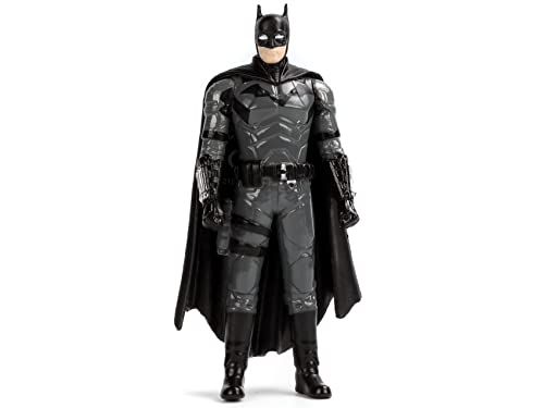 Image of Batmobile Matt Black with Lights and Diecast Figurine (2022) Movie DC Comics 1 /18 Diecast Model Car by Jada 32504