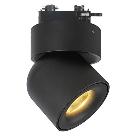 Aisilan Dimmable LED Track Lighting, 3-Phase 7W Black Adjustable Ceiling Track Spotlight, Single Circuit 3 Wire 220V H Type, Warm White 3000K Anti-Glare CREE COB CRI 97 for Living Room Gallery Cover