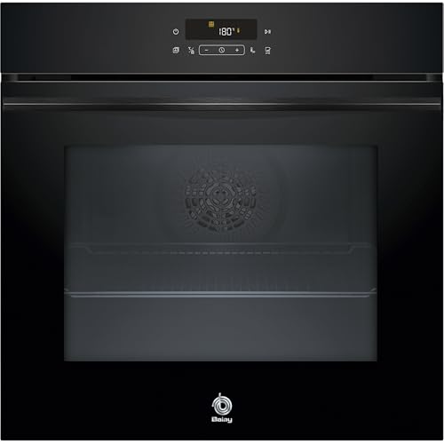 Balay – Horno con Vapor, 60 cm de ancho, 71L, Serie Cristal, Pirolítico, Función Freidora de aire, negro, 3HD5829N3